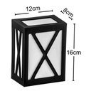 Ver imagem 3 de Kit 8 Arandelas Luminária Preto Grade X Lente Leitosa Termoplástico Área Externa Interna E27 Onix