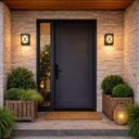 Ver imagem 5 de Kit 8 Arandelas Luminária Preto Grade X Lente Leitosa Termoplástico Área Externa Interna E27 Onix