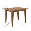 Ver imagem 2 de Mesa para Sala de Jantar 120cm Retangular Tampo Chanfrado Kate Poliman Carvalho