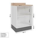 Ver imagem 3 de Balcão 2 Portas 60cm com Tampo Arizona CabeCasa MadeiraOriginals Cinza/Branco
