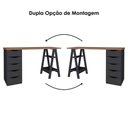 Ver imagem 5 de Mesa Escrivaninha 5 Gavetas 2 Prateleiras 136 cm Nogal Preto Artany
