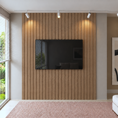 Painel para TV até 85 Polegadas de MDF 270cm x 260cm Marrom Imbuia 