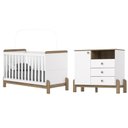 Ver imagem 1 de Jogo de Quarto Infantil Ternura Cômoda e Berço Branco/jequitibá - Henn