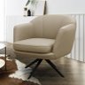 Poltrona Decorativa Splendida Giratória de Couro Nude - PR Móveis - 2