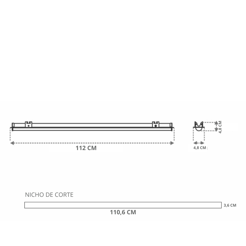 Luminária Led Taschibra Embutir Perfil Convex 111 34W Preta Bivolt 6400K Luz Branca - 5