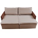 Ver imagem 6 de Sofá sem Caixa Retrátil Baú 1,95m Cama Inbox Grace Tecido Linho e Courino Bege Escuro