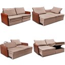 Ver imagem 2 de Sofá sem Caixa Retrátil Baú 1,95m Cama Inbox Grace Tecido Linho e Courino Bege Escuro