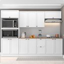 Ver imagem 2 de Cozinha Modulada Unna 5 Peças Torre Quente 2 Fornos e Balcão 120cm Branco com Tampo Mdp - Poliman