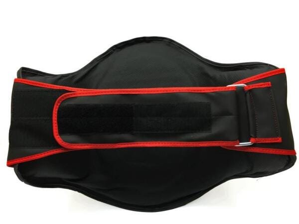 Cinturão Protetor Abdominal Escudo Muay Thai Boxe Mma - Preto/Vermelho - 1