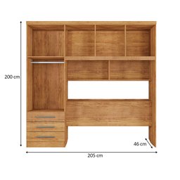 Guarda Roupa Casal 5 Portas 3 Gavetas México Cedro - Saga Decor - 4