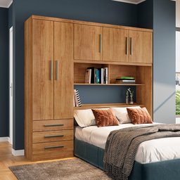 Guarda Roupa Casal 5 Portas 3 Gavetas México Cedro - Saga Decor - 2