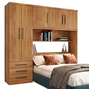 Guarda Roupa Casal 5 Portas 3 Gavetas México Cedro - Saga Decor