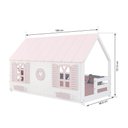 Ver imagem 3 de Cama Montessoriano Casinha Bela com Coração - Madeira Maciça Branco/Rosa | Housin