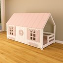 Ver imagem 4 de Cama Montessoriano Casinha Bela com Coração - Madeira Maciça Branco/Rosa | Housin