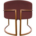 Ver imagem 2 de Poltrona Decorativa Recepção Luna Suede Cores Base de Ferro Bronze - Bordô, Suede