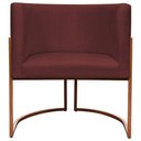 Ver imagem 5 de Poltrona Decorativa Recepção Luna Suede Cores Base de Ferro Bronze - Bordô, Suede