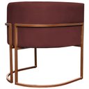 Ver imagem 3 de Poltrona Decorativa Recepção Luna Suede Cores Base de Ferro Bronze - Bordô, Suede