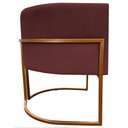 Ver imagem 4 de Poltrona Decorativa Recepção Luna Suede Cores Base de Ferro Bronze - Bordô, Suede