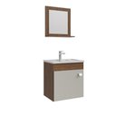 Ver imagem 2 de Armário Gabinete e Espelheira P/ Banheiro 1pt Iris 44cm Amêndoa Off White Mgm Móveis