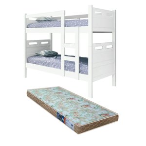 Beliche Solteiro com 1 Colchão Multifuncional que Vira Cama Cor:branco