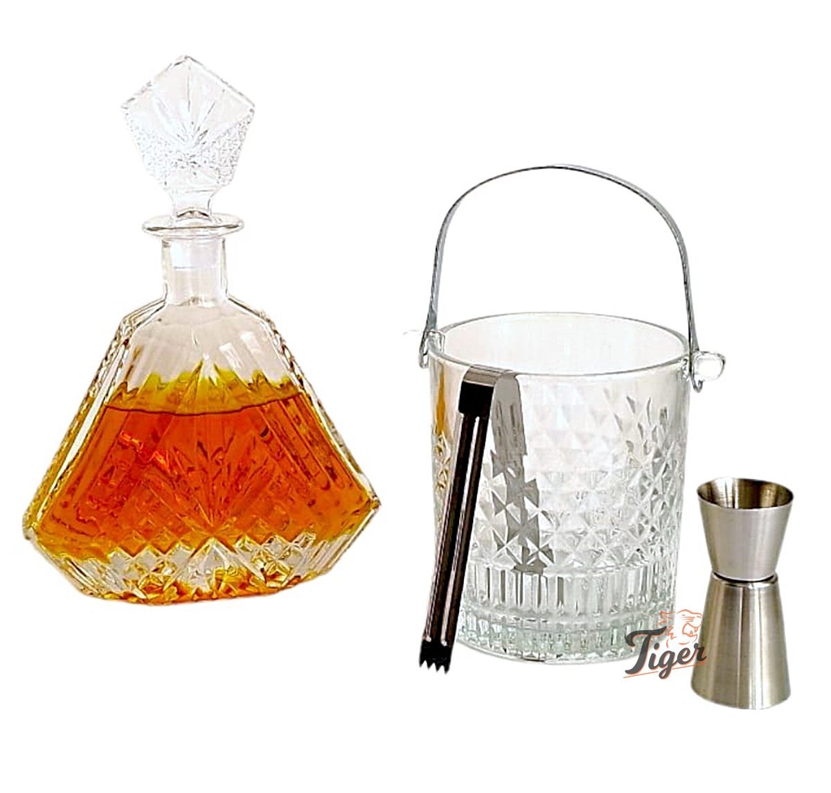 Balde de Gelo Cristal com Pegador Alça e Dosador Inox L'Hermitage Whisky Bebidas Bar - 1