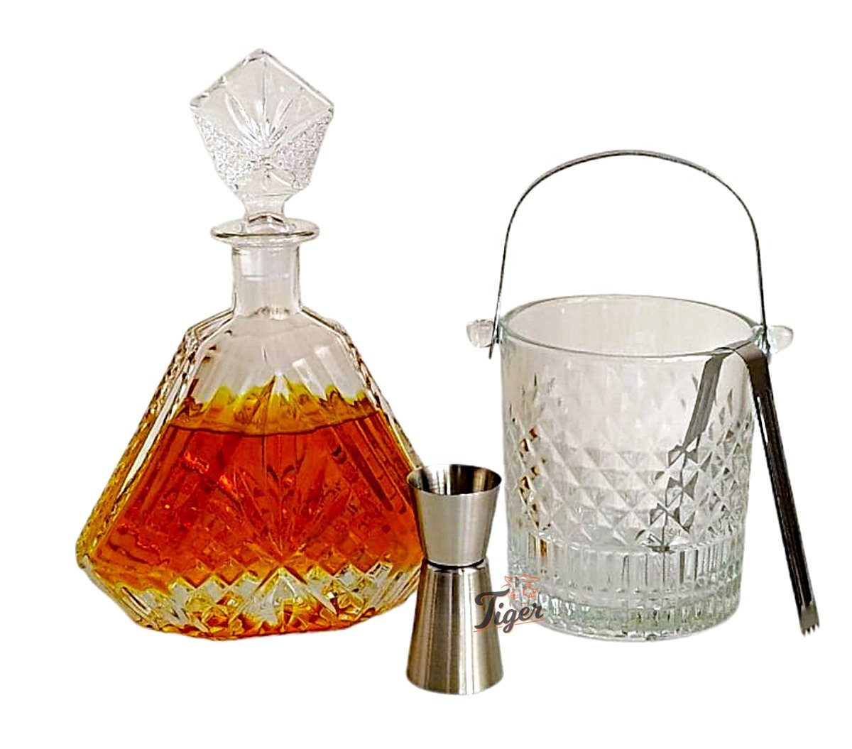 Balde de Gelo Cristal com Pegador Alça e Dosador Inox L'Hermitage Whisky Bebidas Bar - 4