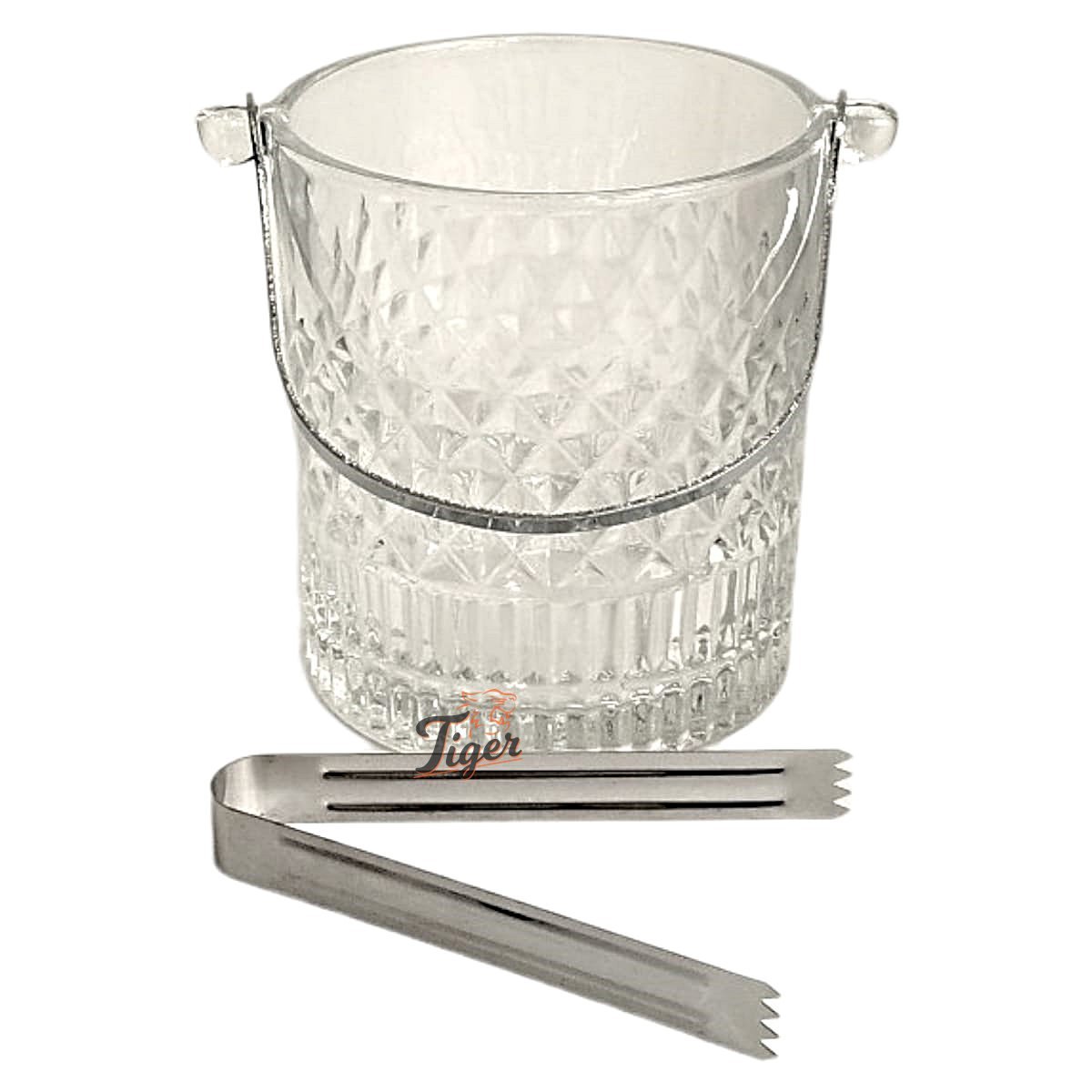 Balde de Gelo Cristal com Pegador Alça e Dosador Inox L'Hermitage Whisky Bebidas Bar - 3