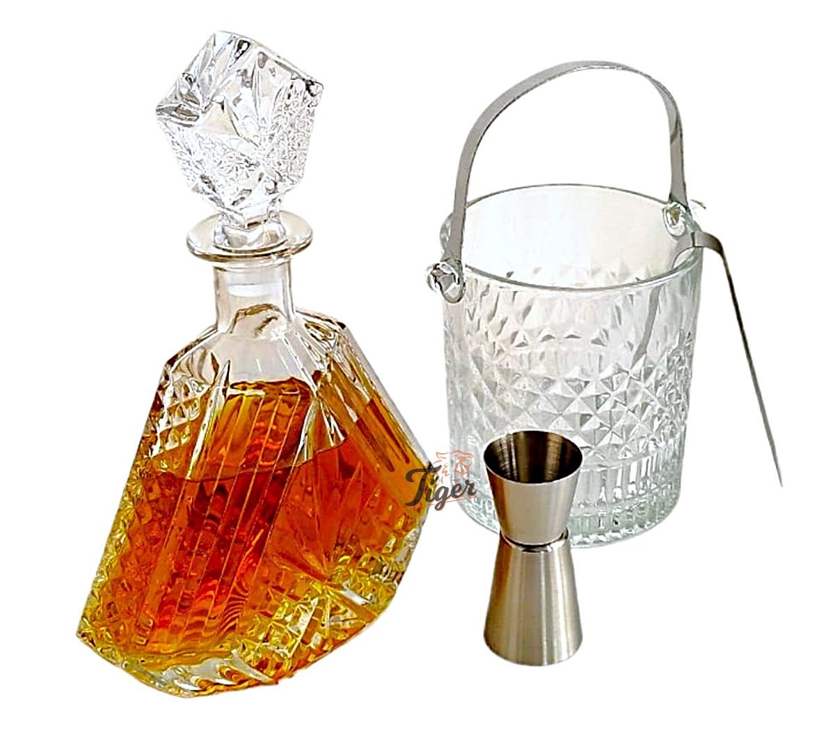 Balde de Gelo Cristal com Pegador Alça e Dosador Inox L'Hermitage Whisky Bebidas Bar - 10