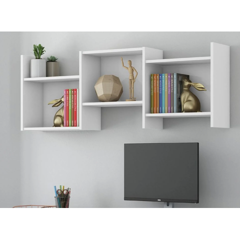 Nicho Organizador Decorativo de Parede Million Quarto Sala Escritório Branco