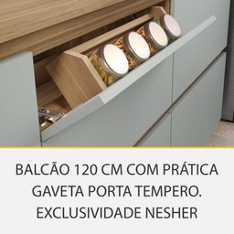 Cozinha Modulada 7 Peças Nesher Rainha Ripado 100% Mdf - 8