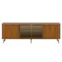 Ver imagem 2 de Rack para TV até 75” 3 Portas Vidro Reflecta e LED Interno Neon Float 169cm - Canella c/ Champanhe