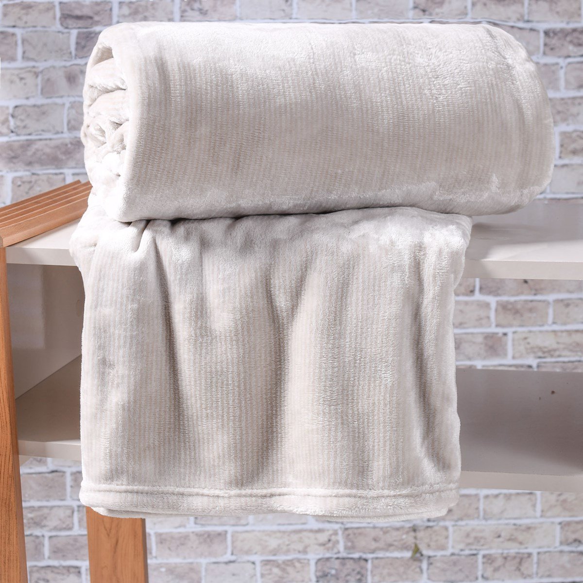 Manta Cobertor Casal Alpes Flannel Toque Extra Macil 300G/M² Porcelana - Tessi - 1