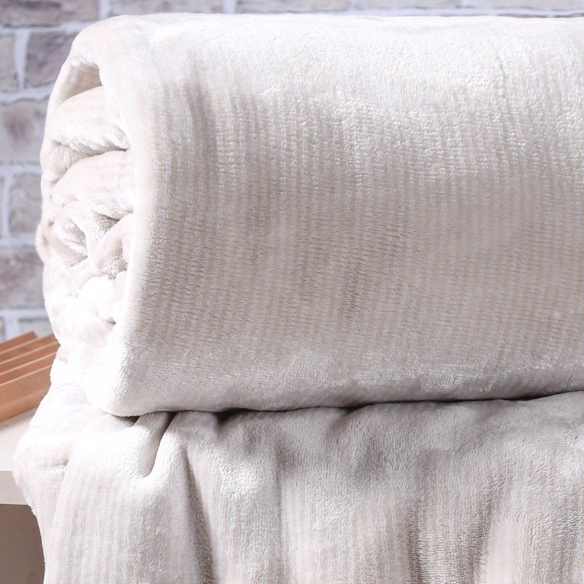 Manta Cobertor Casal Alpes Flannel Toque Extra Macil 300G/M² Porcelana - Tessi - 5