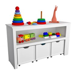 Organizador com Baús e Porta Livros Andy 100% Mdf Woodcore - 2