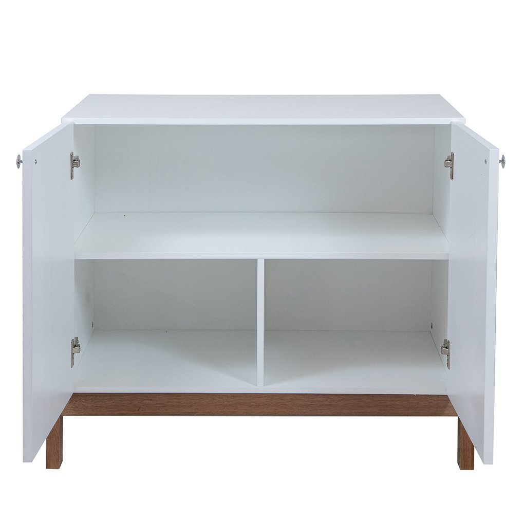 Balcão Buffet Tokio em Madeira Maciça e Mdf Natural/branco - 5