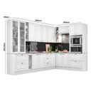 Ver imagem 5 de Cozinha Completa de Canto Americana 10 Peças com Cristaleira Branco - Móveis Henn Branco