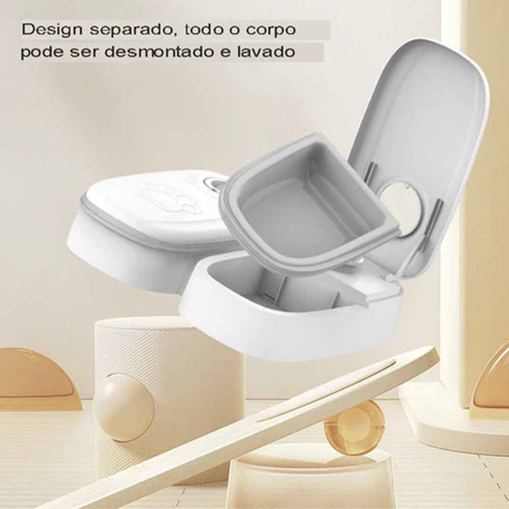 Alimentador Bebedouro Comedouro Temporizador Inteligente Raçao Agua Cachorro Gato Pet Bichos Comida  - 4