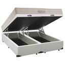 Ver imagem 6 de Cama Box Baú King Sintético Bipartido + Colchão Ortobom Airtech Molas Ensacadas 193x203x65 Cor:Branc