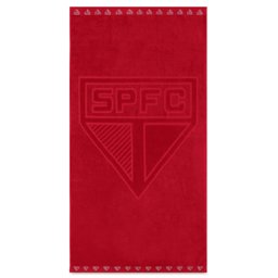Toalha de Banho Buettner Jacquard Veludo Futebol Sao Paulo 70cmx140m Vermelho - 2