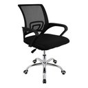 Ver imagem 2 de Cadeira de Escritorio Mesh Giratória Altura Regulável Preta Cor Preto Material do Estofamento Tecido