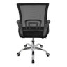Cadeira de Escritorio Mesh Giratória Altura Regulável Preta Cor Preto Material do Estofamento Tecido - 6