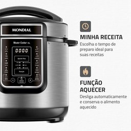 Panela de Pressão Elétrica Digital 6l Mondial Preto/inox 220v Pe-60-6l-i - 5