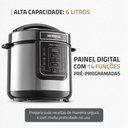 Ver mais imagens de Panela de Pressão Elétrica Digital 6l Mondial Preto/inox 220v Pe-60-6l-i