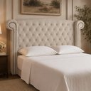 Ver imagem 1 de Cabeceira para Cama Box Casal 182cm Kendi Linho Bege - Sallar Home