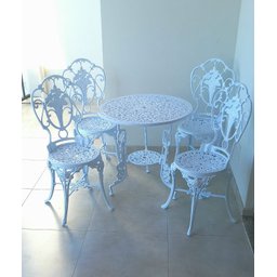 Conjunto de Mesa para Jardim Chinês com Mesa de 3 Pés em Alumínio Fundido Unifer Móveis - 2