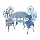 Ver imagem 1 de Conjunto de Mesa para Jardim Chinês com Mesa de 3 Pés em Alumínio Fundido Unifer Móveis