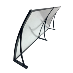 Toldo Policarbonato 1,20 X 0,50m Translucido Preto com Kit - 2