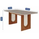 Ver imagem 4 de Conjunto Mesa Valentina C/ Tampo Madeirado C/ Vidro 210x100cm e 8 Cadeiras Clarice Cinamomo/off