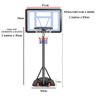 Tabela Cesta de Basquete Altura Ajustavel Rodinhas Jogo Partida Treino Quadra Ar Livre Resistente - 5