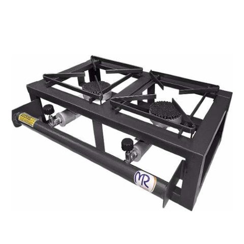 Fogão Portátil 2 Boca de Mesa Alta Pressão com Grelha 20x20